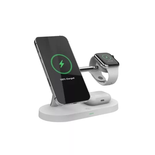 TECH-PROTECT A12 3 az 1-ben vezeték nélküli töltőállomás 15W MagSafe - fehér