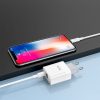 Hoco C80A USB-C + USB-A QC3.0 USB hálózati töltő adapter 20W + USB-C Lightning kábel - fehér