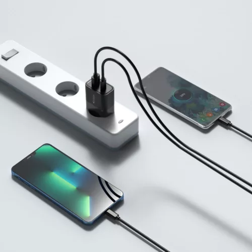 Tech-Protect C30W 2-portos hálózati töltő PD30W/QC3.0 fekete