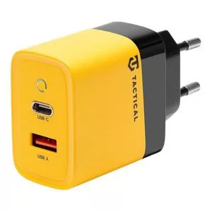 Tactical Microgrid GaN 45W Töltő, USB-A + Type-C, sárga