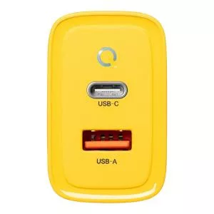 Tactical Microgrid GaN 45W Töltő, USB-A + Type-C, sárga
