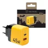 Tactical Microgrid GaN 45W Töltő, USB-A + Type-C, sárga