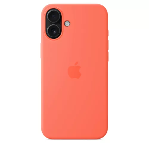 MagSafe-rögzítésű iPhone 16 Plus-szilikontok – mandarin