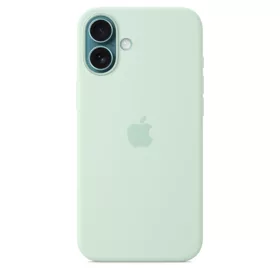   MagSafe-rögzítésű iPhone 16 Plus-szilikontok – akvamarin