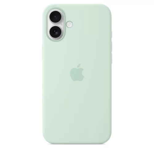 MagSafe-rögzítésű iPhone 16 Plus-szilikontok – akvamarin