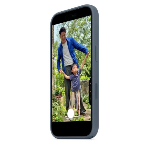 MagSafe-rögzítésű iPhone 17-szilikontok – acélkék