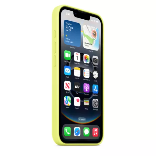 iPhone 16e szilikontok – neonsárga