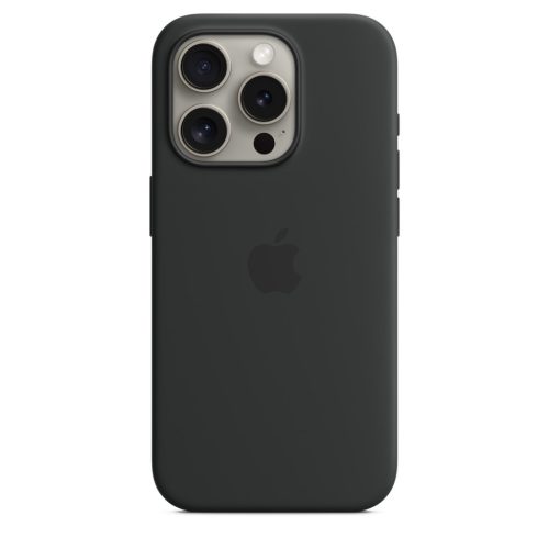 Apple iPhone 15 Pro Szilikon tok, Magsafe kompatibilis - Black