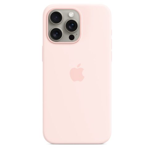 Apple iPhone 15 Pro Max Szilikon tok, Magsafe kompatibilis - Light Pink