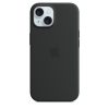 Apple iPhone 15 Szilikon tok, Magsafe kompatibilis - Black