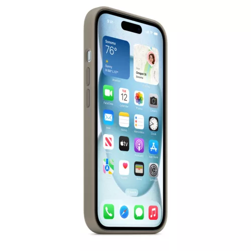 MagSafe-rögzítésű iPhone 15-szilikontok – agyag