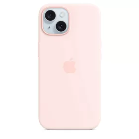   MagSafe-rögzítésű iPhone 15-szilikontok – világos rózsaszín