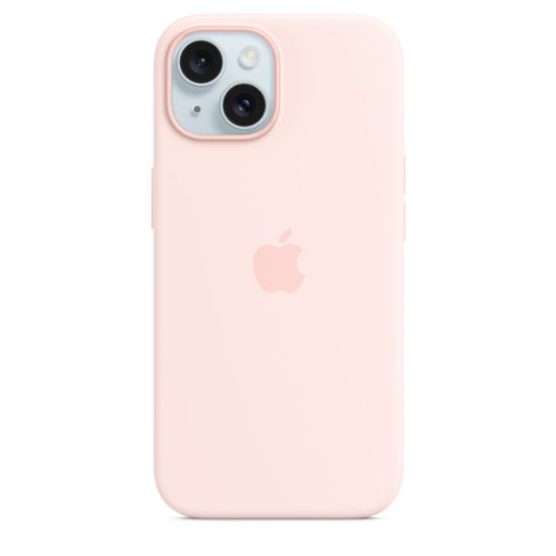 Apple iPhone 15 Szilikon tok, Magsafe kompatibilis - Light Pink