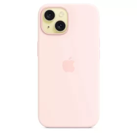   MagSafe-rögzítésű iPhone 15-szilikontok – világos rózsaszín