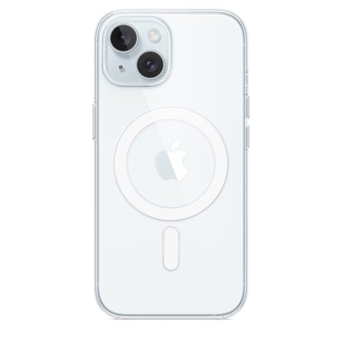 Apple iPhone 15 Szilikon tok, Magsafe kompatibilis, átlátszó, gyári