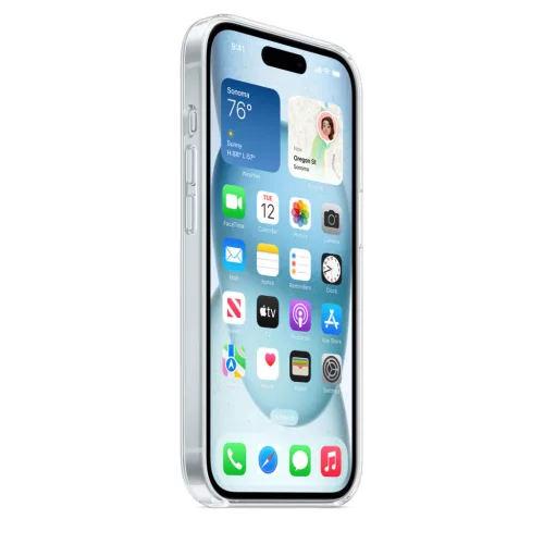 MagSafe-rögzítésű iPhone 15 áttetsző tok