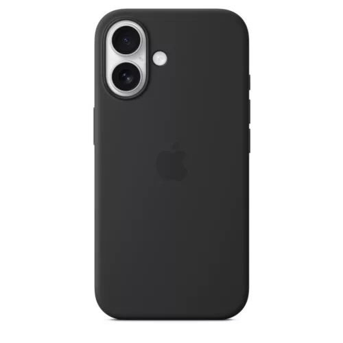 MagSafe-rögzítésű iPhone 16-szilikontok – fekete