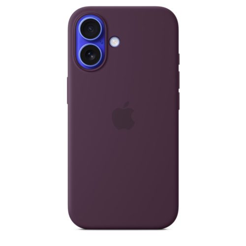 Apple iPhone 16 Szilikon tok, Magsafe kompatibilis - Plum