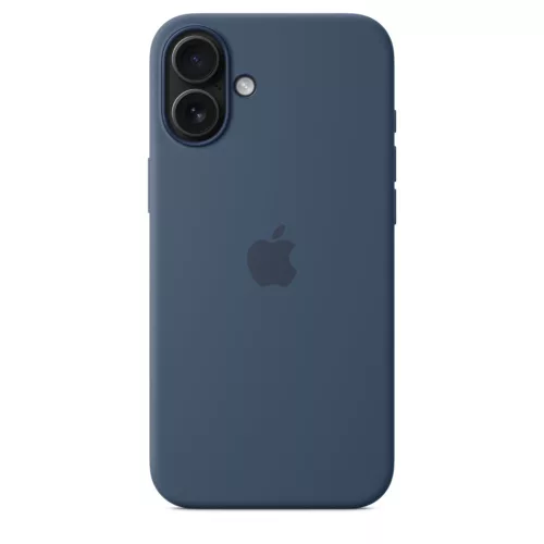 MagSafe-rögzítésű iPhone 16 Plus-szilikontok – farmerkék