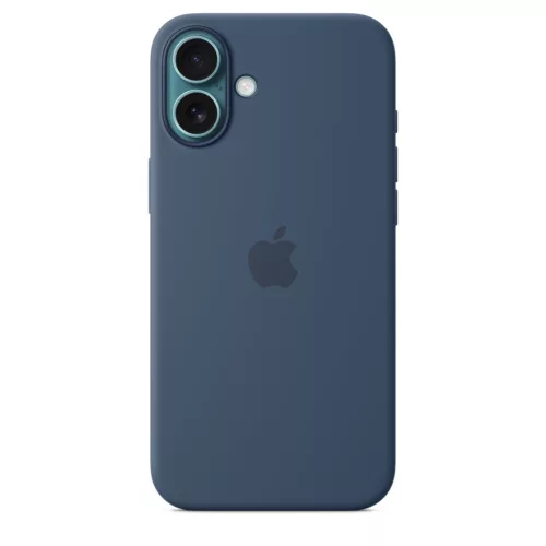 MagSafe-rögzítésű iPhone 16 Plus-szilikontok – farmerkék