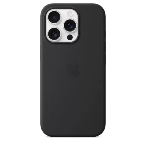 MagSafe-rögzítésű iPhone 16 Pro-szilikontok – fekete