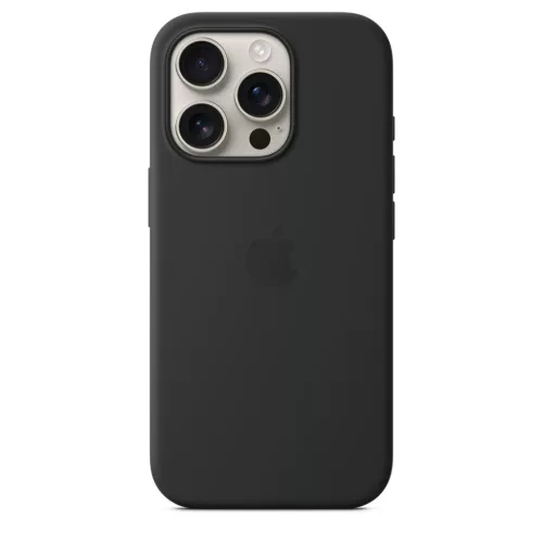 MagSafe-rögzítésű iPhone 16 Pro-szilikontok – fekete