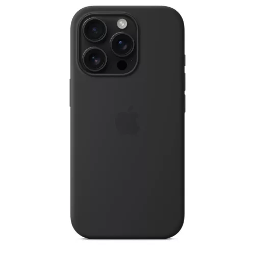 MagSafe-rögzítésű iPhone 16 Pro-szilikontok – fekete