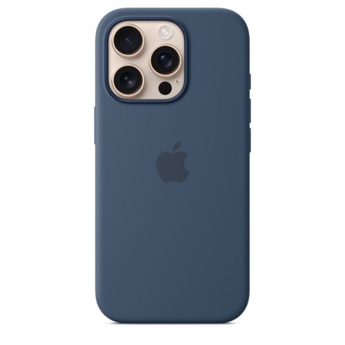 Apple iPhone 16 Pro Szilikon tok, Magsafe kompatibilis - Denim