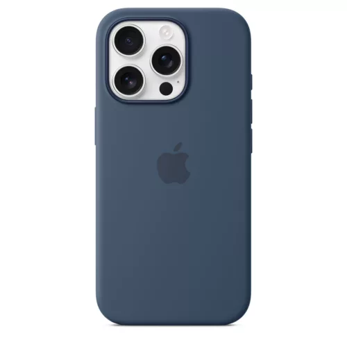 MagSafe-rögzítésű iPhone 16 Pro-szilikontok – farmerkék