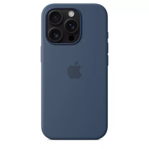 MagSafe-rögzítésű iPhone 16 Pro-szilikontok – farmerkék