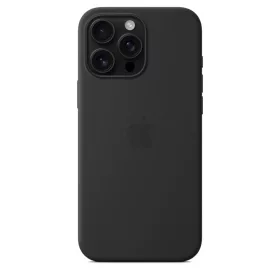   MagSafe-rögzítésű iPhone 16 Pro Max-szilikontok – fekete