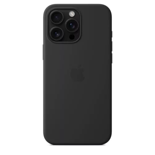 MagSafe-rögzítésű iPhone 16 Pro Max-szilikontok – fekete