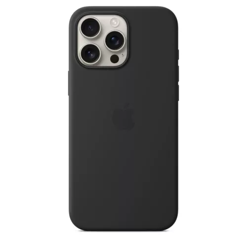 MagSafe-rögzítésű iPhone 16 Pro Max-szilikontok – fekete