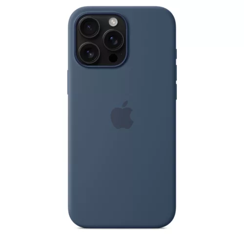 MagSafe-rögzítésű iPhone 16 Pro Max-szilikontok – farmerkék
