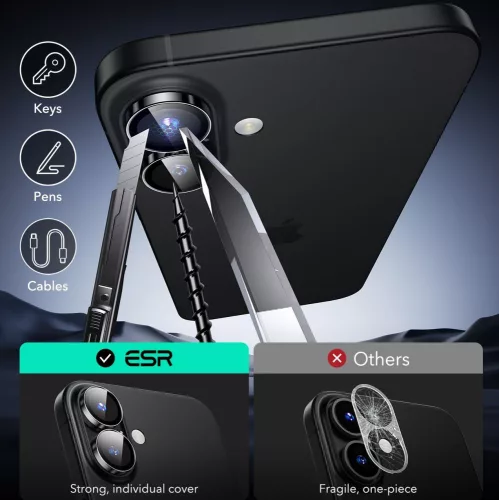 ESR Armorite Camera Protector kameravédő Apple iPhone 16 készülékhez - Fekete