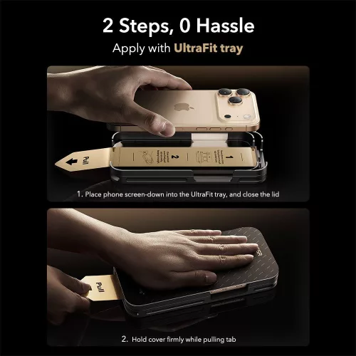 ESR UltraFit Armorite Pro Tempered Glass üvegfólia Apple iPhone 17 Pro Max készülékhez - Fekete