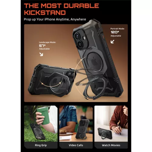Supcase UB Grip Mag tok Apple iPhone 17 készülékhez – Fekete