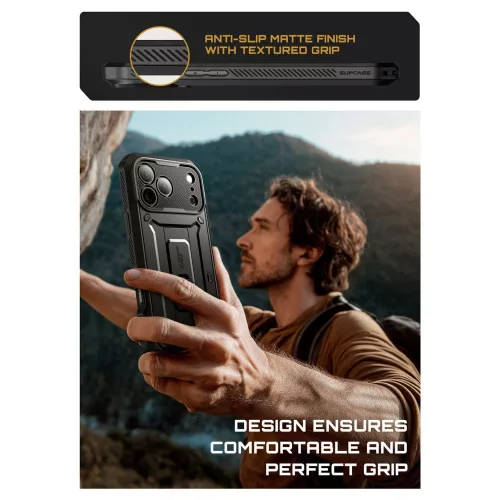 Supcase Unicorn Beetle Pro tok Apple iPhone 17 Pro készülékhez – Fekete