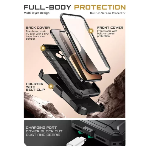 Supcase Unicorn Beetle Pro tok Apple iPhone 17 Pro Max készülékhez – Fekete