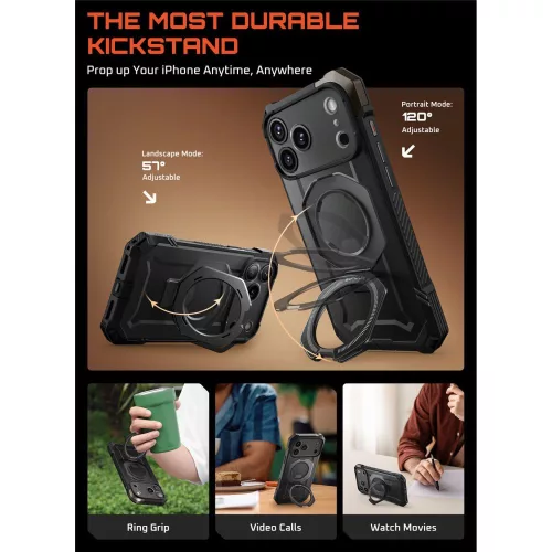 Supcase UB Grip Mag tok Apple iPhone 17 Pro Max készülékhez – Fekete