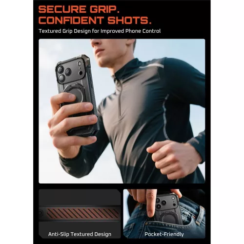 Supcase UB Grip Mag tok Apple iPhone 17 Pro Max készülékhez – Fekete