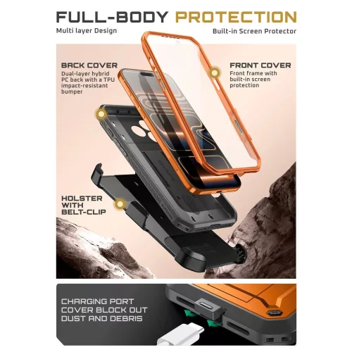 Supcase Unicorn Beetle Pro tok Apple iPhone 17 Pro Max készülékhez – Korall