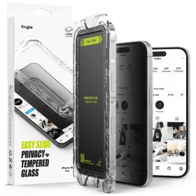   Ringke Easy Slide iPhone 16 Pro betekintésgátló kijelzővédő üvegfólia felhelyező applikátorral - 2db