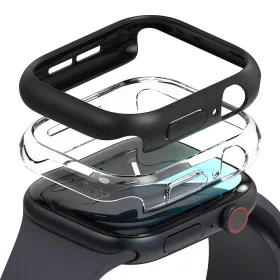   Ringke Slim Apple Watch 46mm kemény tok - 2db - átlátszó/matt fekete