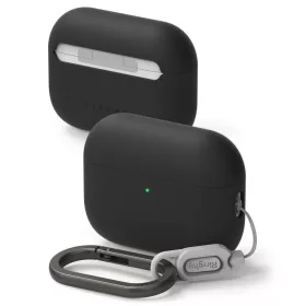   Ringke Silicone Apple AirPods Pro 3 szilikon tok + karabíner - fekete