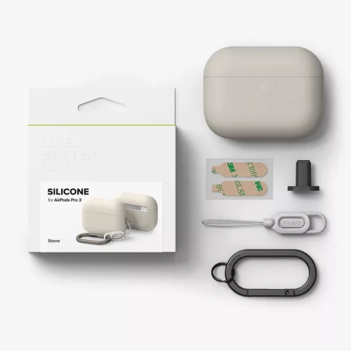 Ringke Silicone Apple AirPods Pro 3 szilikon tok + karabíner - 