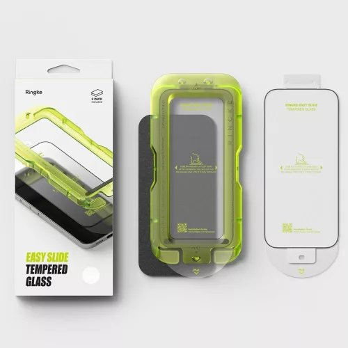 Ringke Easy Slide iPhone 17 Pro Max kijelzővédő üvegfólia felhelyező applikátorral - 2db