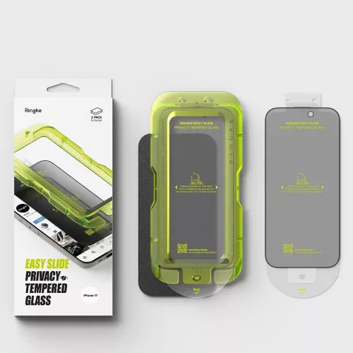 Ringke Easy Slide iPhone 17 betekintésgátló kijelzővédő üvegfólia felhelyező applikátorral - 2db