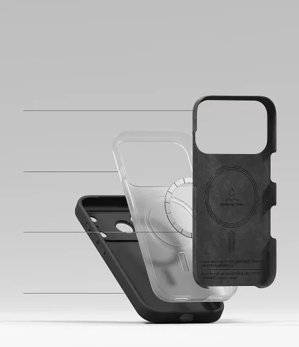 Ringke Magnetic MagSafe iPhone 17 Pro Max szilikon hátlap tok - fekete