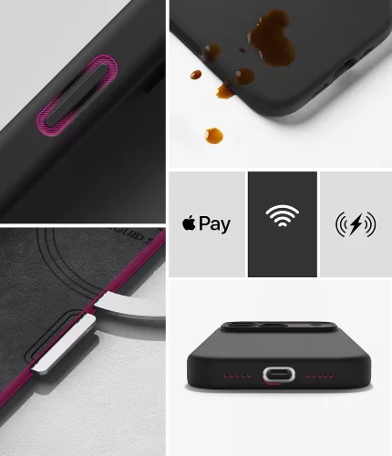 Ringke Magnetic MagSafe iPhone 17 Pro Max szilikon hátlap tok - fekete
